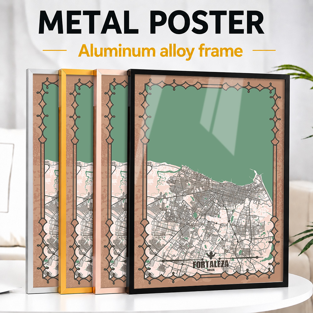 Custom Map Poster - 포르탈레자 도시 지도 액자형 금속 인쇄