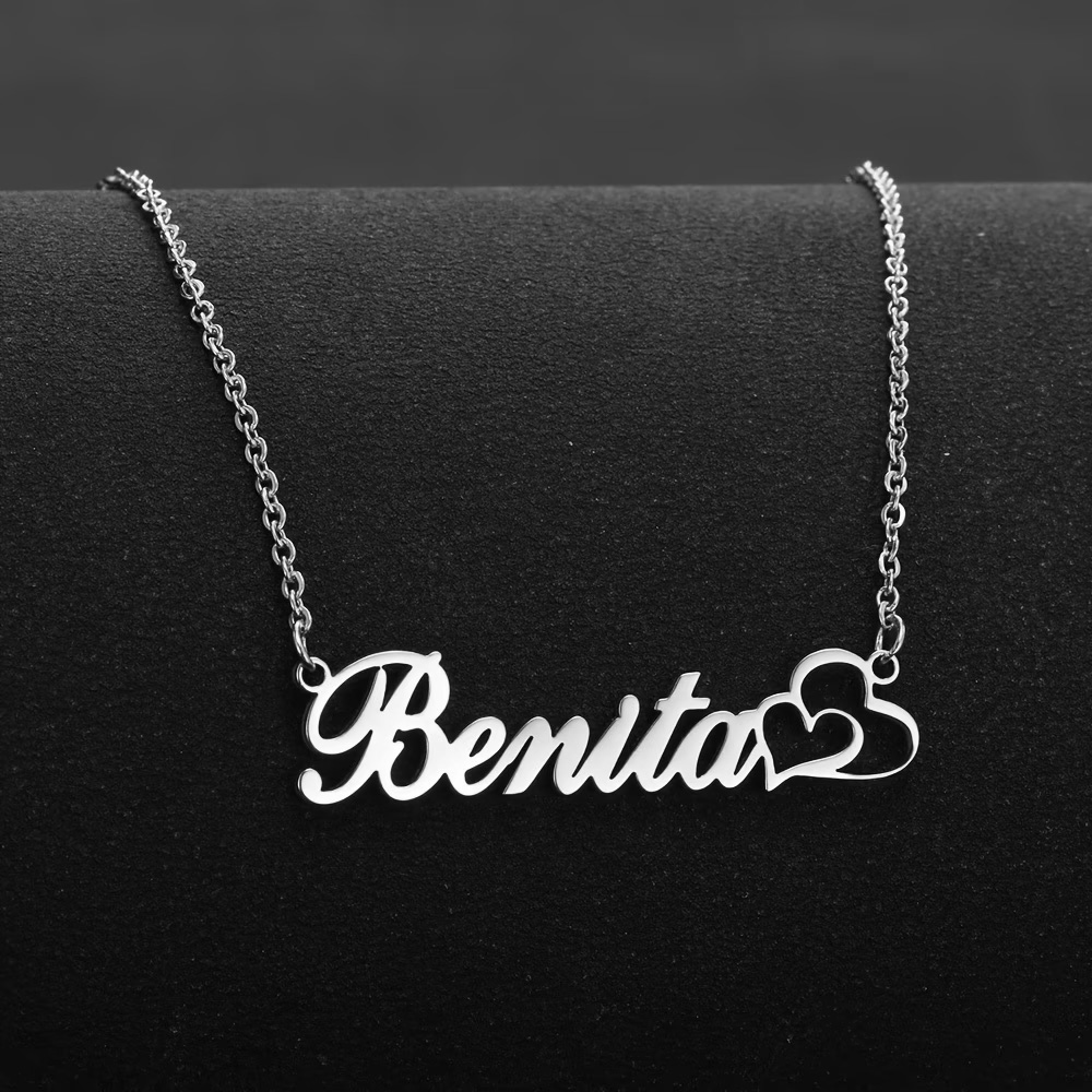 Name Necklace Custom - 개인화 된 더블 하트 맞춤 이름