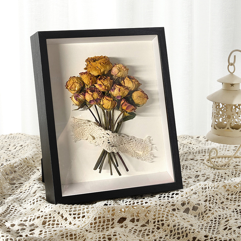 Engraved Wood Frame - 그림자 상자 깊이 3cm 3 차원