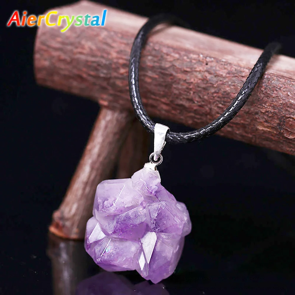천연 우루과이 자수정 거친 돌 펜던트, 에너지 힐링 원 - Birth Flower Necklace 리뷰 및 가격