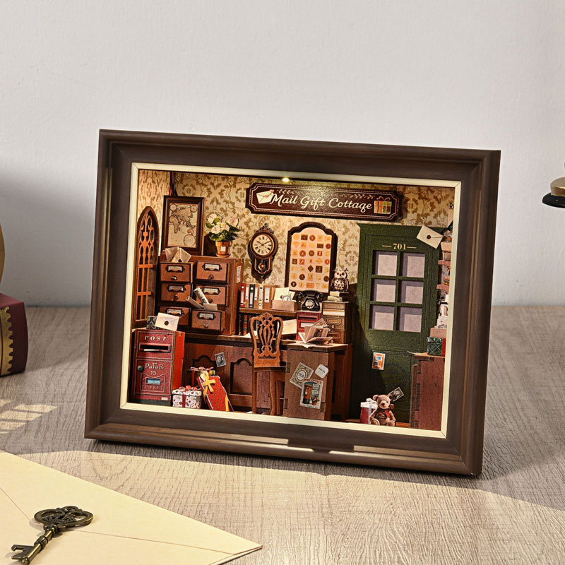 DIY 3D 나무 책꽂이 키트 미니어처 인형집 LED  - Engraved Wood Frame 리뷰 및 가격