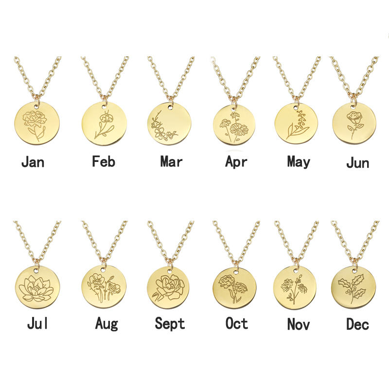 티타늄 스틸 12 월 꽃 불규칙 펜던트 목걸이, 생일  - Birth Flower Necklace 리뷰 및 가격